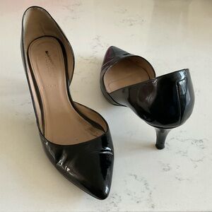 J. Crew Valentina Black Patent Leather d’Orsay Heels, Size 6